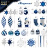 Alupssuc 112pcs Christmas Balls Ornaments Set, Shatterproof Plastic Baubles Christmas