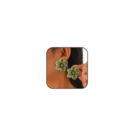 Floral Statement Earrings for Women Elegant Gold-Tone Big Blossom Design Lightweight Spring Fashion Jewelry Gifts for Party
