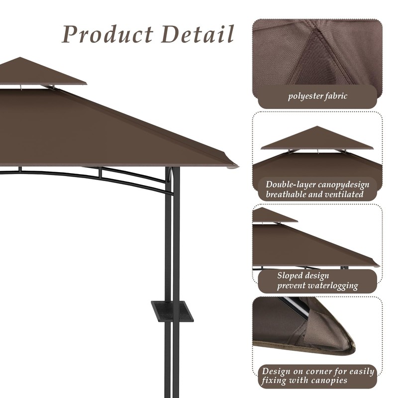 Grill Gazebo Replacement Top, 5 * 8 Outdoor BBQ Top