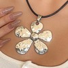 Gold Flower Necklace Large Flower Necklace Chunky Gold Statement Necklace