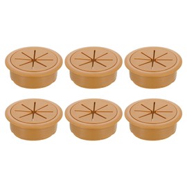 sourcing map 6 Pcs Desk Grommet, 1.97 inch 50mm Desk Cable Hole Cover, Desk Wire Hole Insert for Home Office Table Cabinet Cord Organizer, Brown