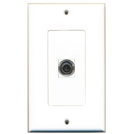 RiteAV - 1 3.5mm Audio-Headphone Jack Port Wall Plate Decorative - White