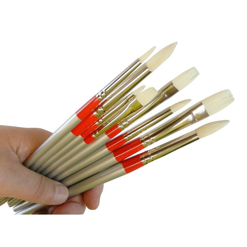 ZEM Brush Chungking White Hog Bristle Interlocked Rounds and Flats