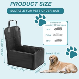 GLIDESMOOTH Dog Car Seat, Cover with Side Flaps, Cargo Liner for Dog, Cat Backpack, Seat Protector, Waterproof and Non-Slip, for Pets for Vehicle, Black