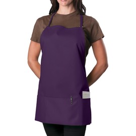 KNG Purple 3 Pocket Adjustable Bib Apron for Men and Women
