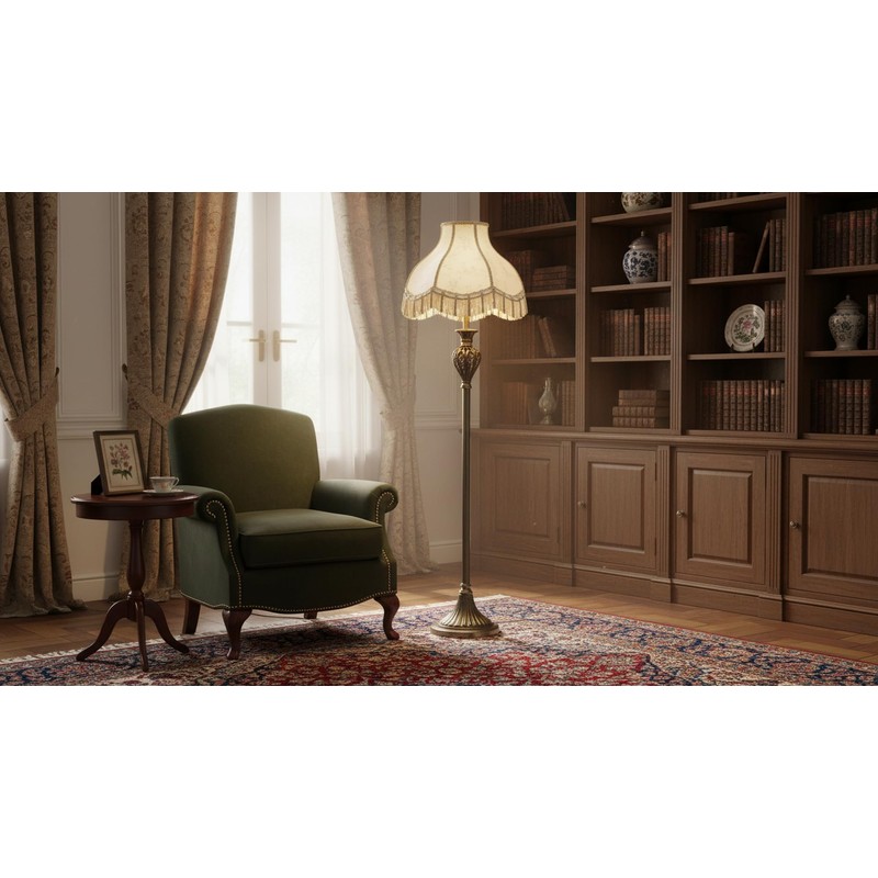 Aspen Creative 30331 Transitional Scallop Bell Shape Spider Construction Lamp