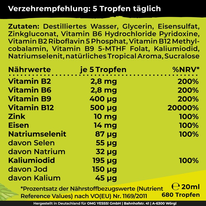 Vegan All-in-One Drops - Vitamin B12 + B2 + B6