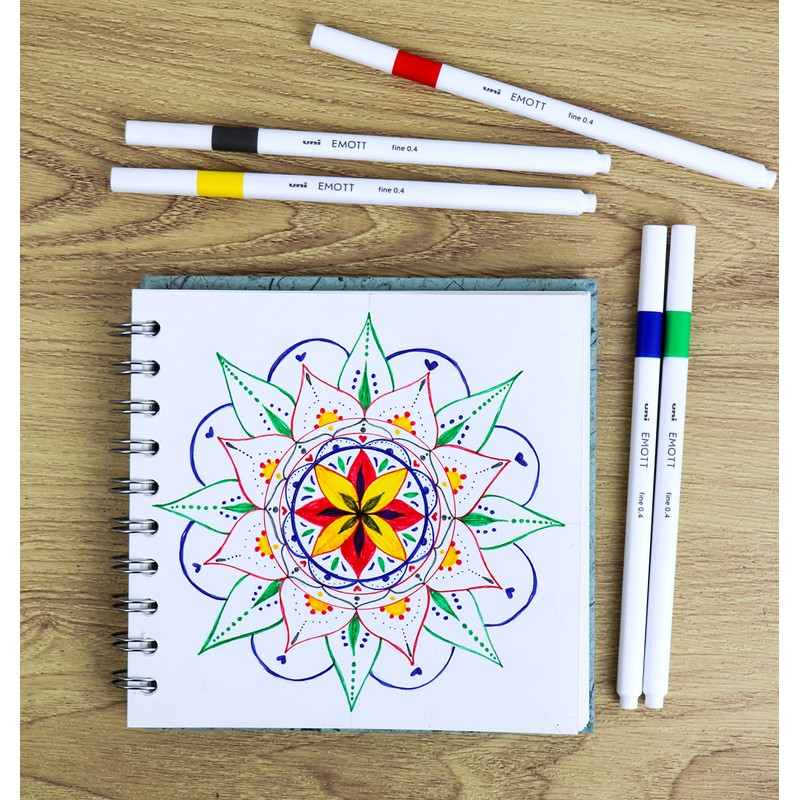 Emott Fineliner Pen Set #1, 10-Colors, Assorted