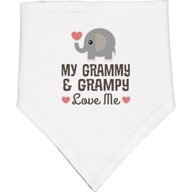 inktastic My Grammy and Grampy Love Me Outfit Baby Bandana Bib White and Black 3e720