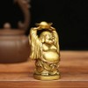 Pop Top Brass Statue Feng Shui Ornament Laughing Buddha Holding