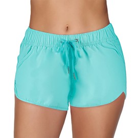 MK MATT KEELY Women Swimming Shorts Beach Board Shorts Ladies Quick Dry Swim Trunks with Adjustable Drawstring Green