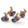 Logbuch-Verlag 4 Mini Easter Bunny Figures Blue Brown Small Rabbits