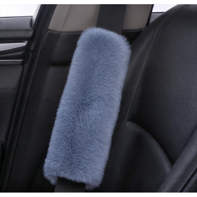 RHINORO Artificial Fur Safty Belt Seatbelt Cover, Furry Soft, Plush
