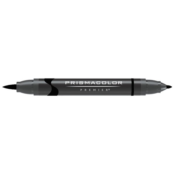 Prismacolor Premier Double-Ended Brush Tip Markers, Black 098