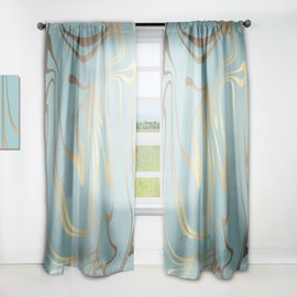 DesignQ Curtains 'Golden Marble Design I' Curtains for Bedroom, Curtains for Living Room, Curtains & Drapes - Thermal Insulated - Single Panel-52x63