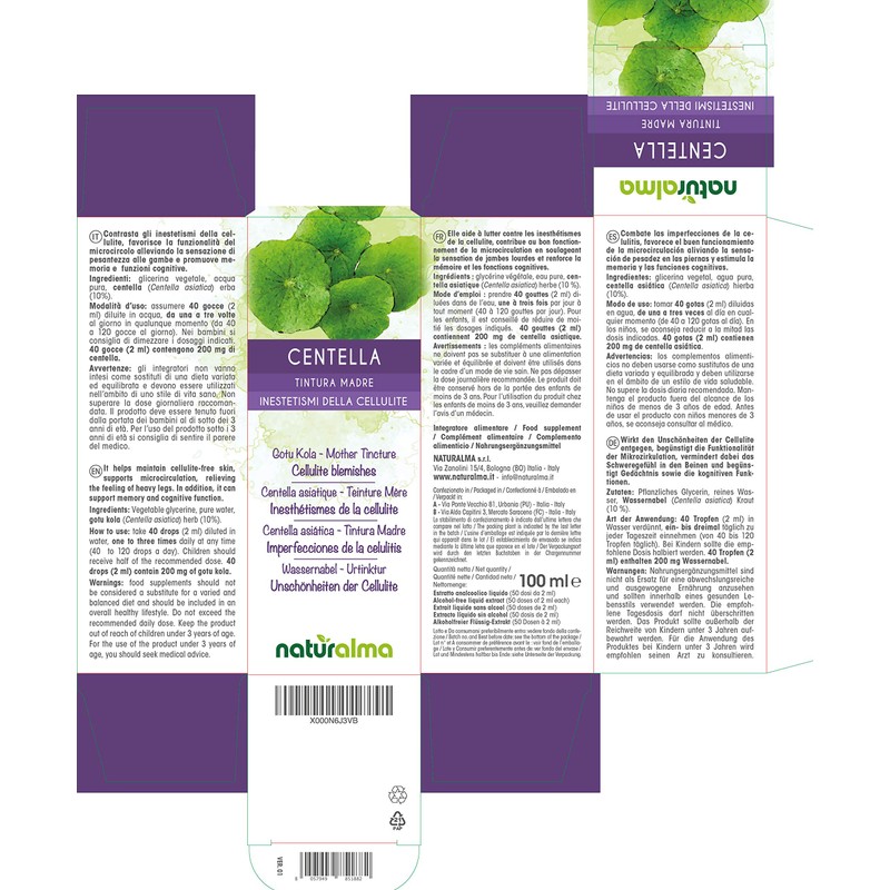 Gotu kola (Centella asiatica) herb Alcohol-Free Mother Tincture Naturalma |