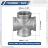 sourcing map 1"(25mm) 4-Way Cross Fitting Connector, Cast Malleable Iron