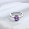 Gnteey Gemstone Rings 925 Sterling Silver 8x6 mm Emerald Cut