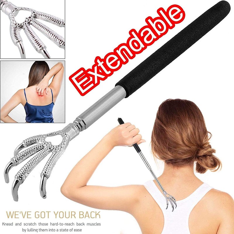 ebuyerfix Telescopic Back Scratcher, Claw Metal Back Massager Tool with