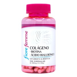 Fiore Femme Colgeno, Biotina Y cido Hialurnico, 100 Cps. Sin Sabor                                                                                    