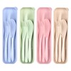Travel Cutlery Set with Case Plastic Reusable Cutlery Set for