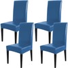 Qubjus Dining Table Chair Covers, Solid PU Leather Waterproof Oilproof
