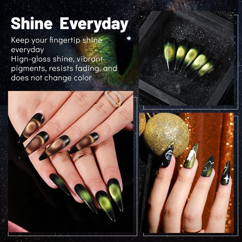 Aokitec 9D Cat Eye Gel (2 Colours Set, Green &