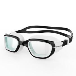 BEEWAY Kids Swimming Goggles 6-14 | Wide View | Anti-fog | Anti-leak | Quick Adjust Strap | UV Protection | Super Comfort for Boys and Girls