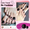 LoveOurHome 120pc Black Press on Toenails Women Fake Toe Nails