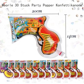 Moorle Pack of 30 Party Popper Confetti Cannon, Party Confetti Cannon Confetti Set, Paper Confetti Bomb Pistols Confetti Gun for Birthdays Wedding Party