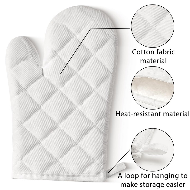 GROBRO7 6Pcs Cotton Oven Mitts and Pot Holders Set Heat