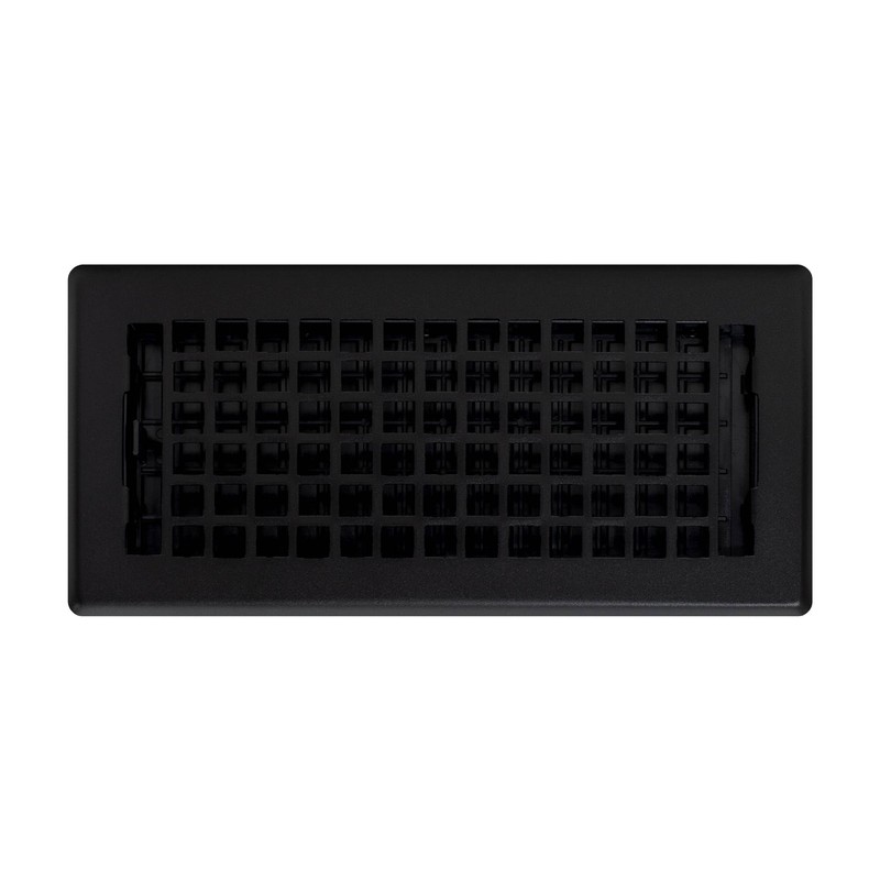 Decor Grates LTH410-BLK Lattice Floor Register, 4x10 Inches, Black