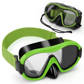 Diving Mask , Professional Anti-Fog Snorkel Goggles, Anti-Leak Swim Mask with Soft Adjustable Strap & Mesh Bag, Earplug