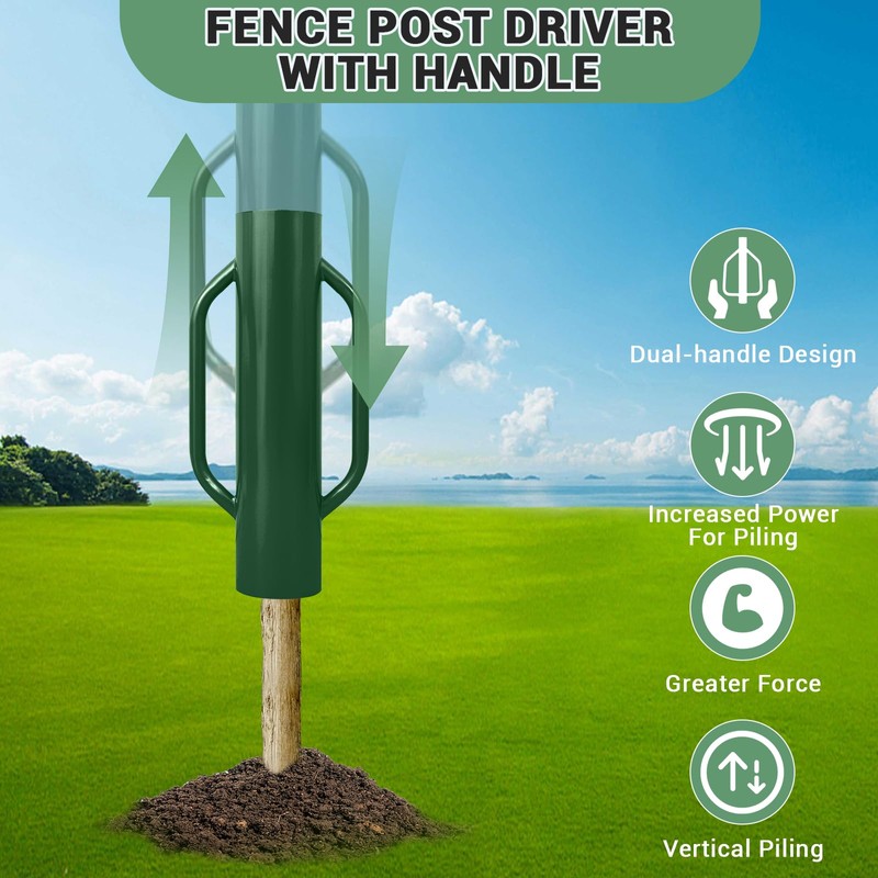 Gaderth 37 Lbs Fence Post Driver with Handle,Manual T Post