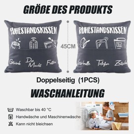 45 x 45 cm Decorative Cushion Cover with 6 Pockets Retirement Cushion Cover Funny Men Cushion Cover for Filling Cushion Cover Gift Decorative Cushion Cover for Birthday Decorative Cushion Cover