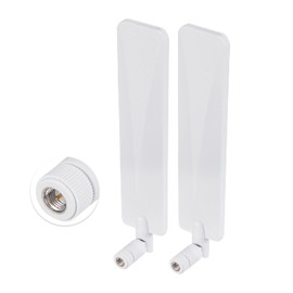 Bingfu Network SMA Male White Antenna (2-Pack) Compatible with Wireless CPE Router Gateway Industrial IoT Router Trail Game Camera Outdoor Security Camera