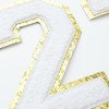 TXSN 3PCS White Chenille Numbers Patch, Large Size 4-1/2" Iron