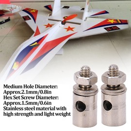 VGEBY Push Rod Connector, Pack of 10, 2.1 mm RC Aeroplane Push Rod Connector, Poles, Metal Quick Adjustment Stopper for KT Rigid Wing Accessories for Model Aircraft