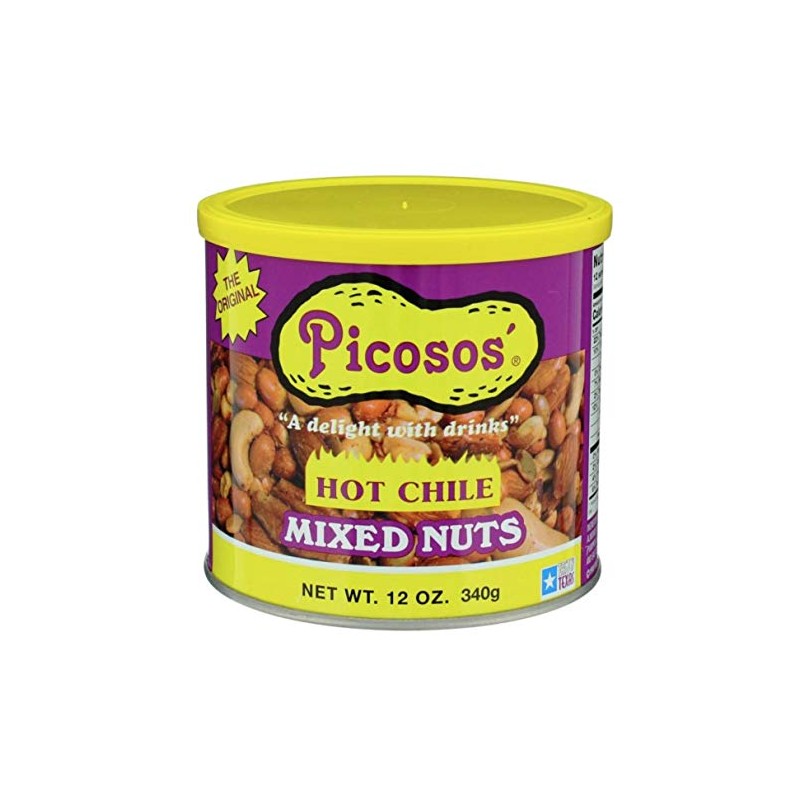 Picosos Hot Chile Mixed Nuts 12oz Can (Pack of 4)
