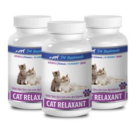 PET SUPPLEMENTS Relaxing cat Treats - CAT Relaxant - Calm and Relaxed Formula - Anxiety Relief - Chewy Treats - cat Relaxer - 3 Bottle (270 Chews)
