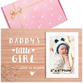 Christmas Gift for Dad-First Father's Day Present for Dad-Father's Day Birthday Gifts for Papa Daughter-New Daddy Picture Frame-Daddy's Little Girl,2025 to Always-Baby Present Shower-Photo Frame