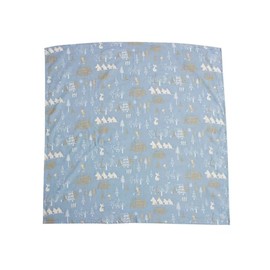 Moomin Multi-Gauze Blanket, Made in Japan, Double Gauze, Swaddle, Nursing Cape, Throw, 39.4 x 39.4 inches (100 x 100 cm), Star and Forest Blue