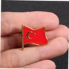 FOMIYES National Flag Shaped Brooch Creative Metal Clothes Badge Red