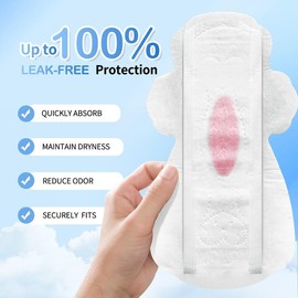 10 Packs/200 Counts Zhuyin Sanitary Napkin, Organic Cotton Super Absorbency Menstual Pads Without Wings for Periods Regular 155mm Daily Pads, Unscented for Everyday Light  Flow Feminine Pads Bundle