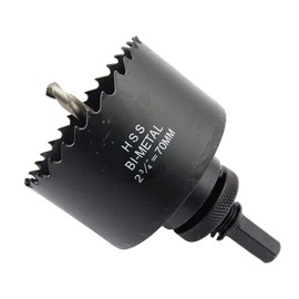 2.7 inch Hole Saw, LAIWEI 70mm Hole Cutter with A2 Heavy Duty Mandrel, 4341 Drill Bit,Cutting Depth 38mm,for Drilling Holes in Wood, Aluminium Profiles, PVC and Metal Pipes（2-3/4")