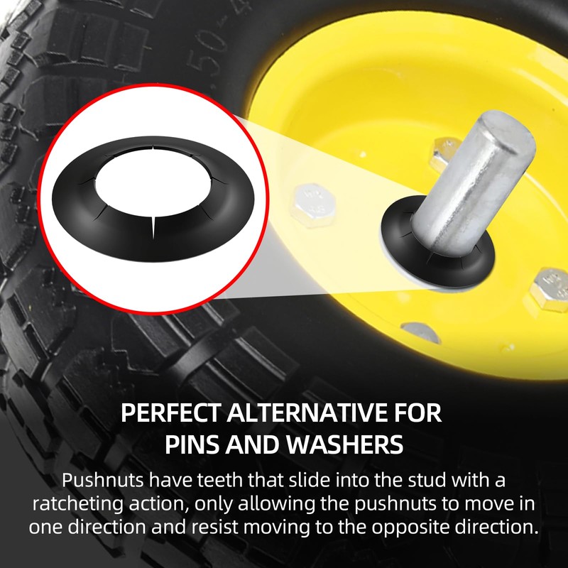 (8-Pack) 3/4" Axle Push Nuts, Dolly Wheel Lock Washers with