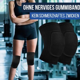 Lifegili 1 pair of knee pads, volleyball knee pads for men and women, elastic knee pads, comfortable and high protection, knee pads children, sports knee pads for running, handball, football black