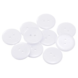 HARFINGTON 10pcs Sewing Button 1"(25mm) 2 Holes Resin Round Craft Replacement Buttons for Clothing DIY Crafts Decoration, White