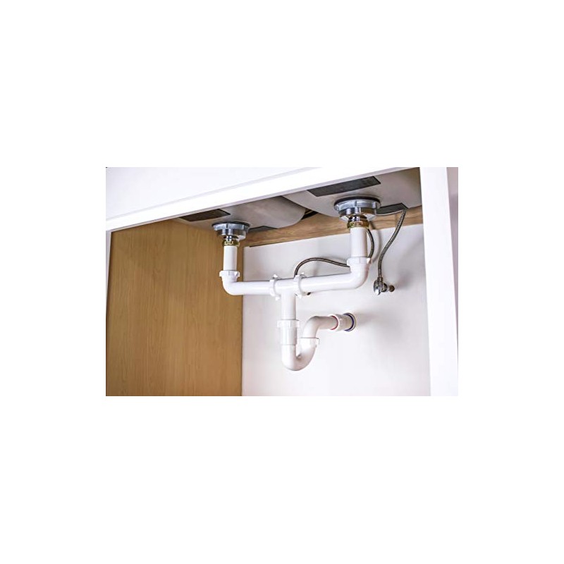 Plumb Pak PP930W Center Waste Outlet with Baffle Tee, 1-1/2