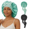 Silk Satin Bonnet for Sleeping, Sleep Cap with Elastic Tie,
